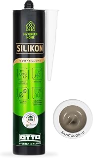 Silikon 300ml Sanitärgrau - Für Fugen innen & außen - Sicher gegen Schimmel & ideal für Bad, Küche & Wohnbereich - Geruchs- & Schadstoffarm