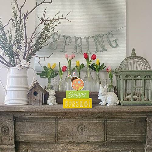 Hogardeck Spring Decorations For Home, Hogardeck Three-Layer Ladybug Wood Table Sign Happy Spring Decor thumb #6