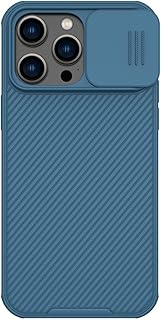 Nillkin case for apple iphone 14 pro max (6.7" inch) camshield pro camera slider double layered protection tpu + pc blue color