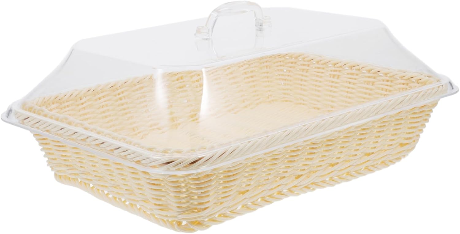 CHILDWEET Decorative Baskets Bread Serving Basket Woven Fruit Bread Vegetable Lid