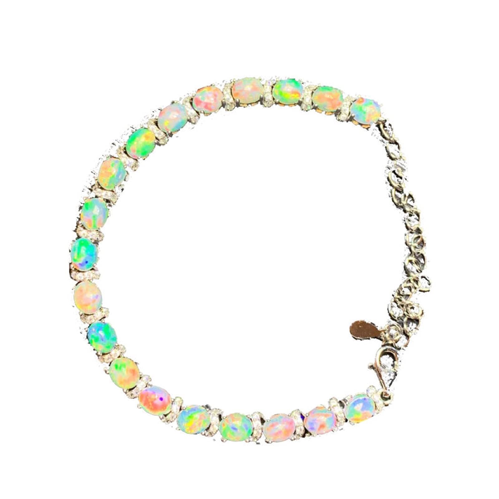 Pulseras de espinela OwKay joyería un regalo memorable de cadena facetada ovalada 6