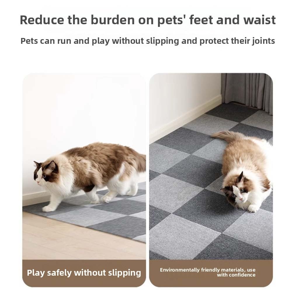 Carrés de Tapis Autocollants résistants aux Griffes de Chat, insonorisants et antidérapants, revêtement de Sol pour Animaux domestiques (Dark Blue,30 * 30cm/20Pcs)