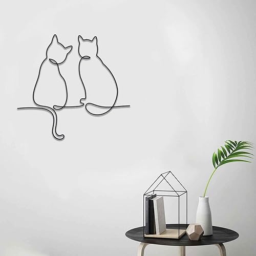 Miniatura 7 de Matani Decoración de pared de gatos de metal  Arte de pared de gato  Arte de pared de metal  (Heart)