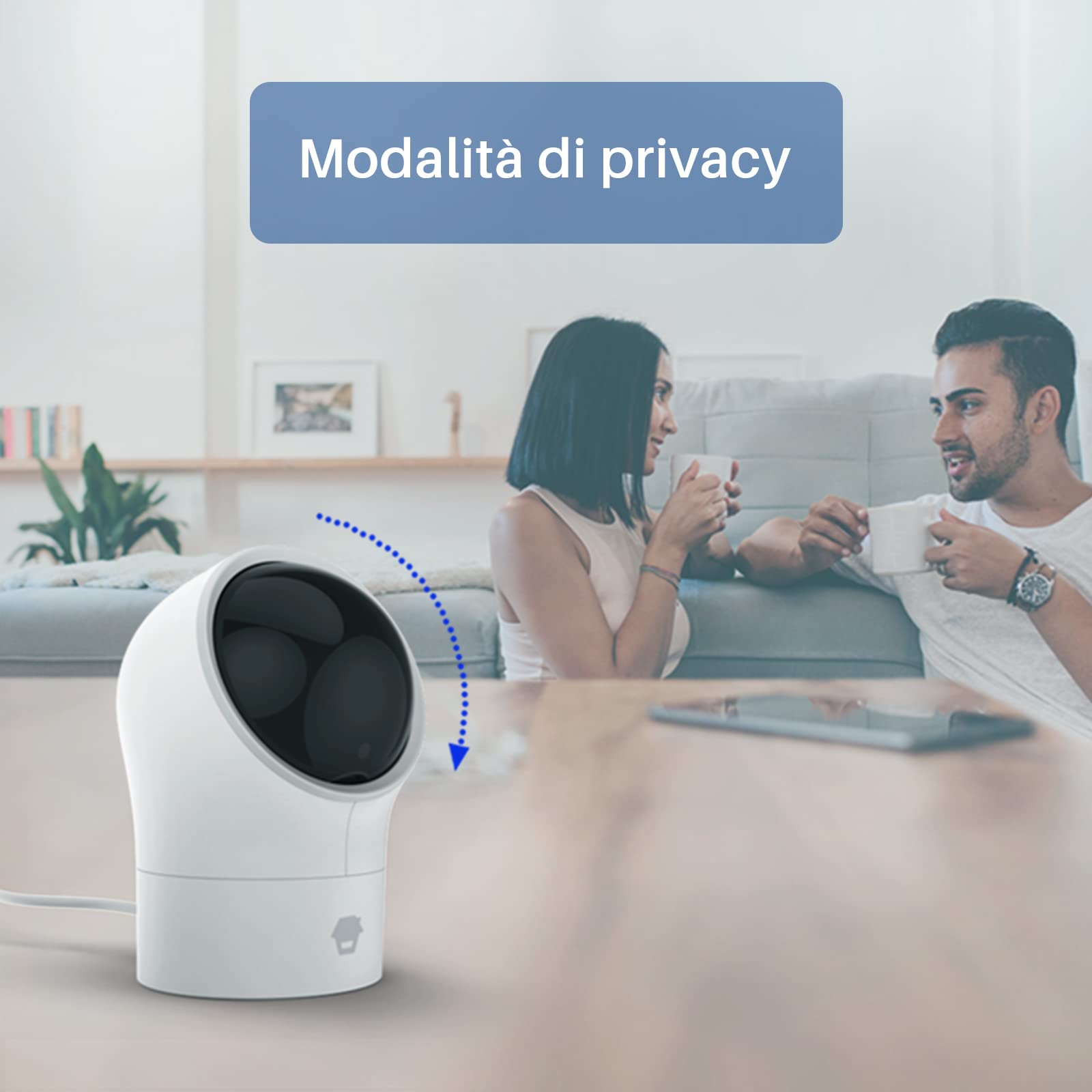 Chuango PT-300Q Bezprzewodowa Wewnętrzna kamera nadzorująca Wi-Fi - wykrywanie ruchu w domu - Panoramiczne pole widzenia, noktowizor i nachylenie - Aparat 1080P - Dwukierunkowy dźwięk
