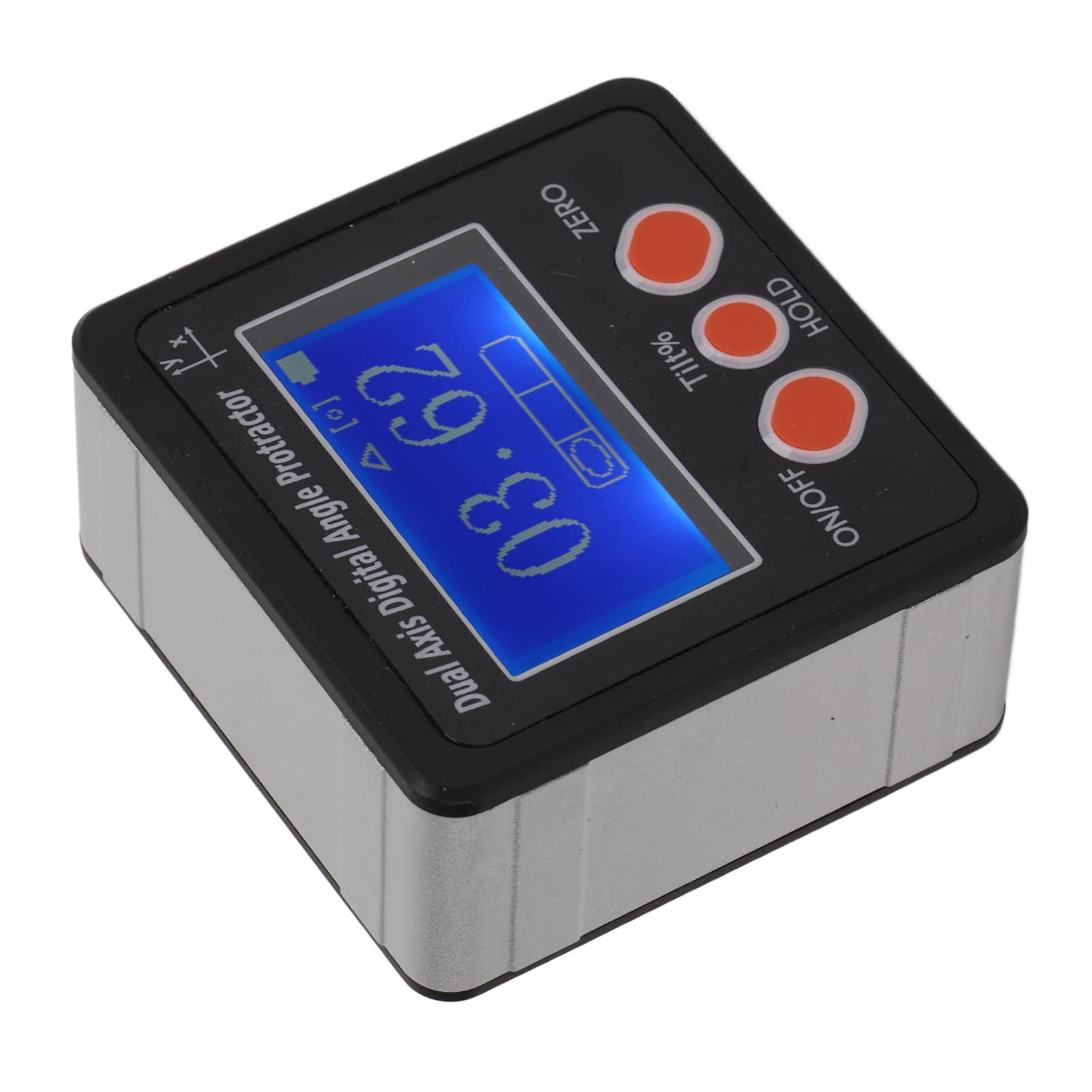 Calibro angolare digitale e goniometro a doppio asse con retroilluminazione e base magnetica - per macchine edili per la lavorazione del legno e applicazioni automobilistiche -