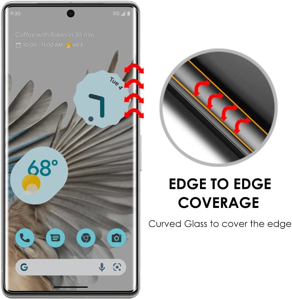 Image of STP FEEL Premium Curved UV Tempered Glass For Google Pixel 7 Pro (Transparent, Pack of 1) Advanced Border Less Full Screen Coverage UV Screen Protector Guard