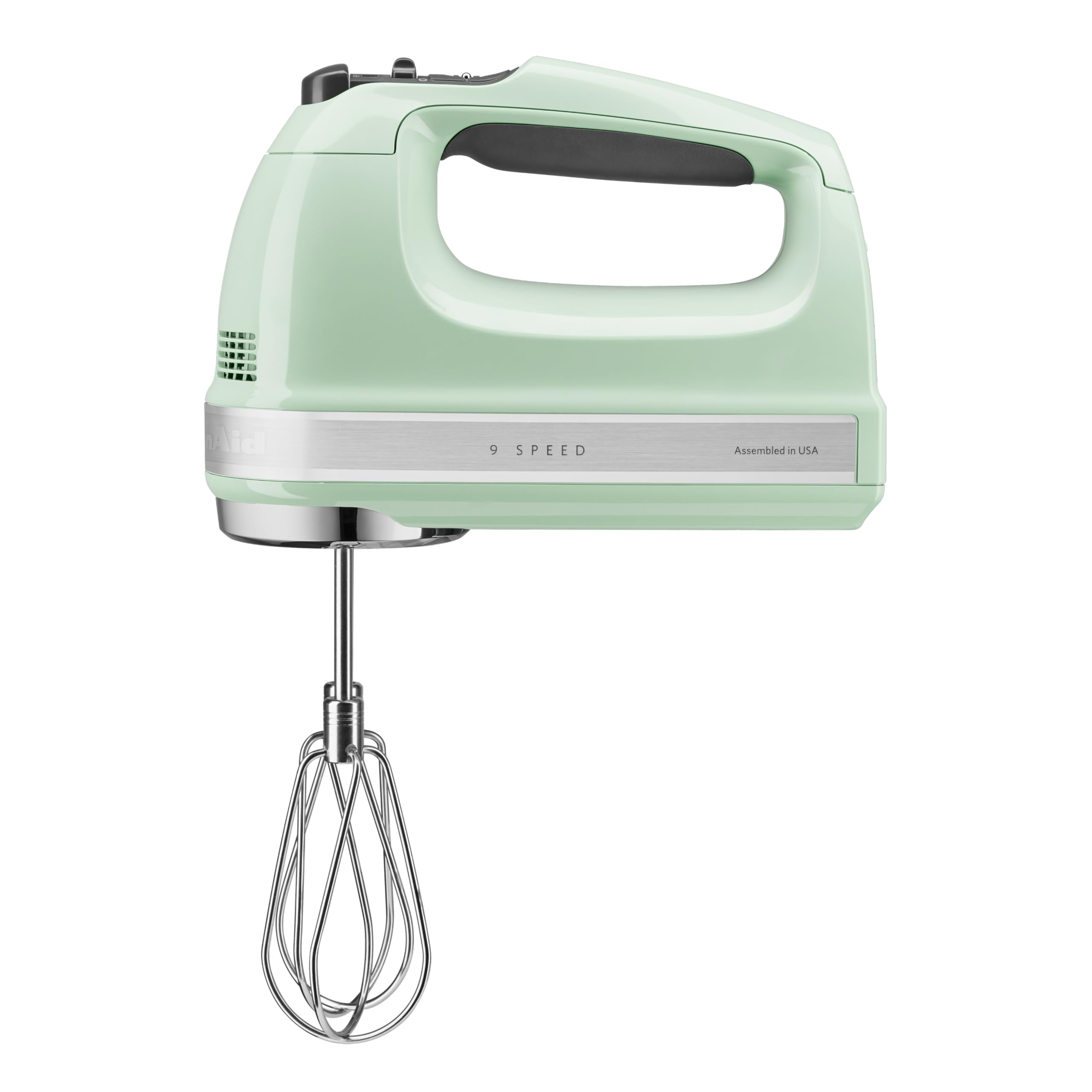 KitchenAid Batteur à Main 9 Vitesses, Moteur CC 85W Silencieux avec Démarrage Doux, 6 Accessoires – Fouets, Crochets & Tige, Cordon Pivotant, Sac de Rangement, Pistache