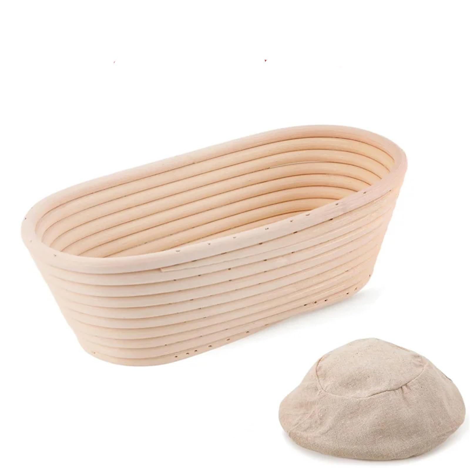 Cestino for la lievitazione del pane in rattan naturale for il a in fatto a mano Per Pane(Oval 30X14X7cm)