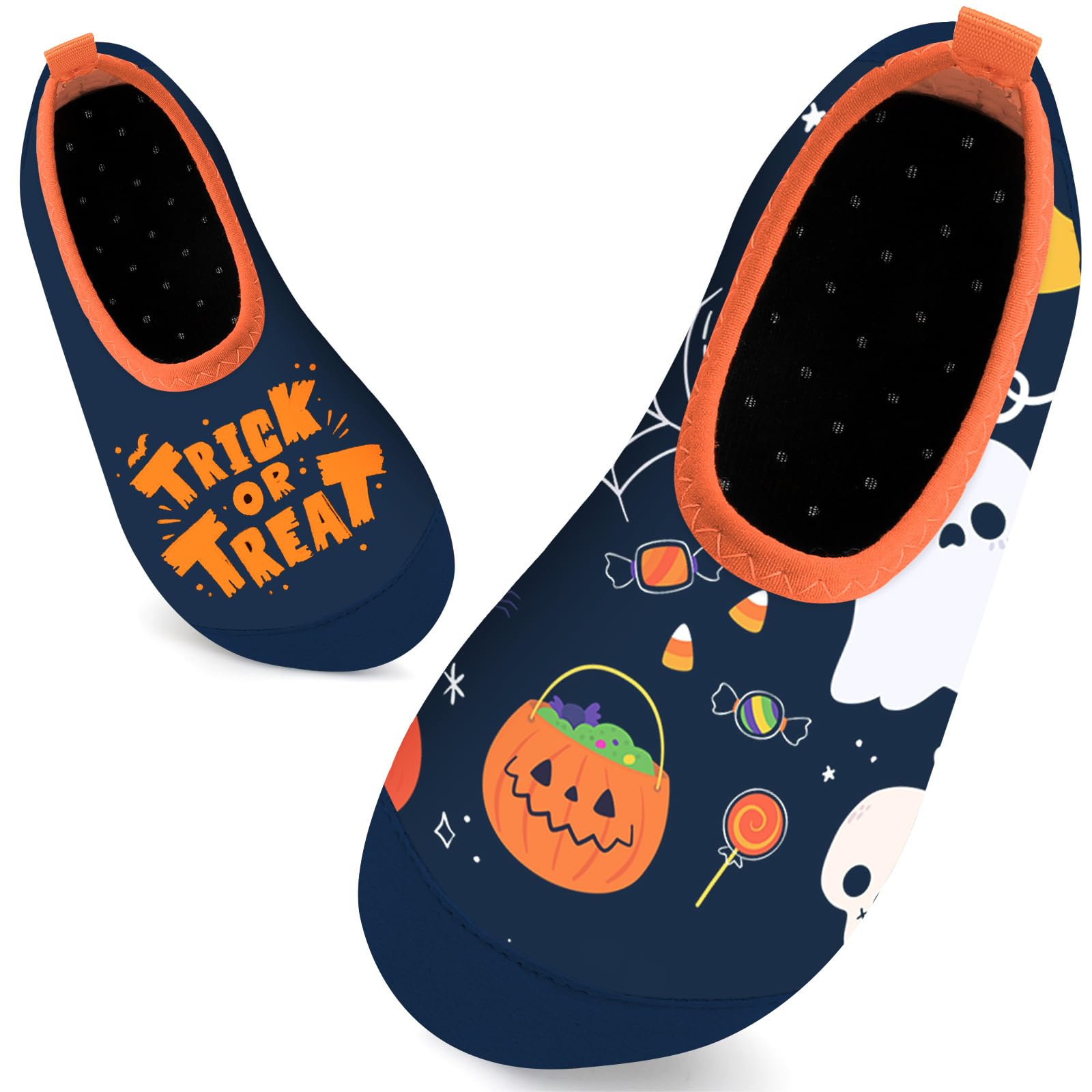 WateLves Kinder Badeschuhe Schwimmschuhe Wasserschuhe Jungen Baby Strandschuhe Aquaschuhe Schnell Trocknend für Beach Pool(Halloween26/27)
