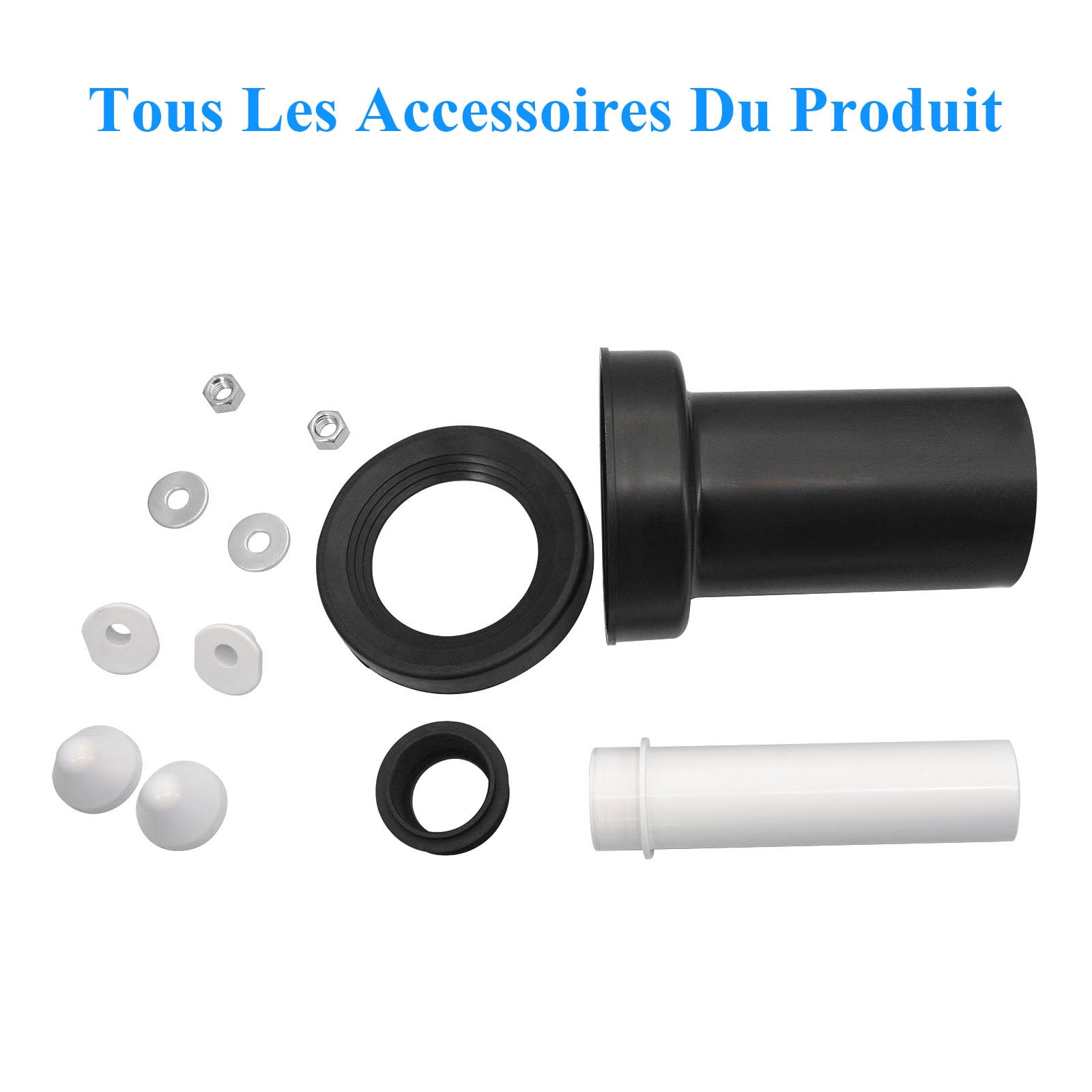 Kit de raccordement pour cuvette suspendue, compatible avec Geberit (152.426.46.1), comprenant un tuyau d'évacuation et un tuyau de remplissage, avec joints.