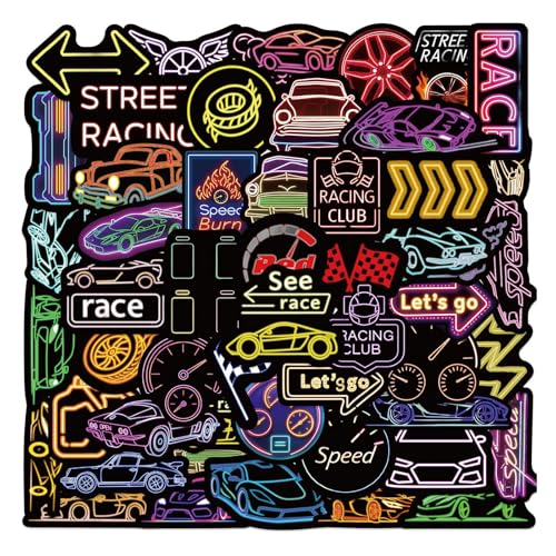 50シートレースカーステッカー報酬装飾ラベルスクラップブックラップトップの荷物荷物グラフィティレースカースクラップブック