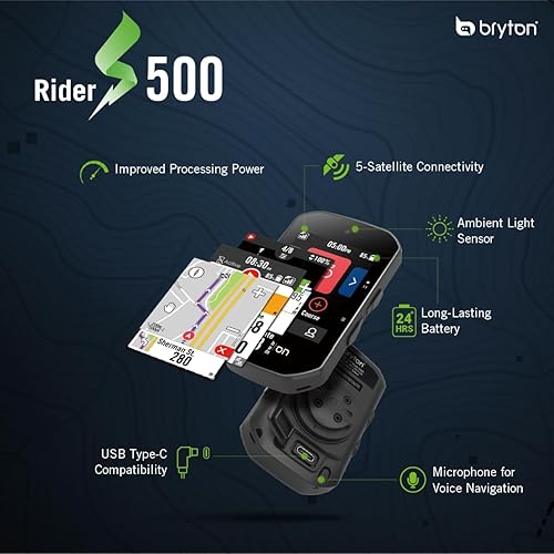 Miniatura 3 de Bryton Rider S500 2.4" Pantalla táctil a color GPS BicicletaCiclismo Computadora fuera de línea USACA mapa con navegación (Rider S500 E)