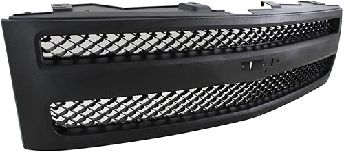 Miniatura 2 de FITRITE AUTO PARTS Nueva rejilla para Chevrolet Silverado 1500 2007-2013, carcasa negra texturizada e inserto, excluye 2007 clásico, plástico