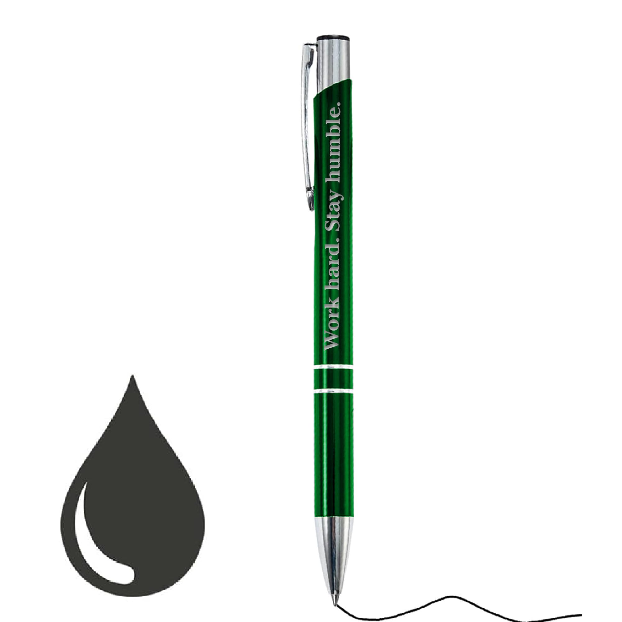 KreateSquare Custom Ballpoint Pen, Personalised with Your Choice of Text, Pen Gifts for Men Women Student, Aluminium, Fine Point & Black Ink, Unique Present