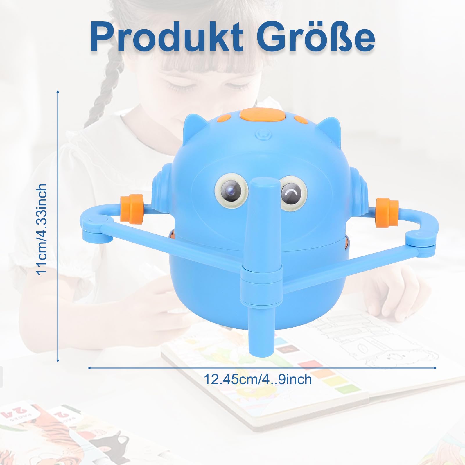 Topiky Magic Zeichenroboter für Kinder ab 3+, Malroboter für Kinder, Interaktiv mit 100 Lernkarten & Stiften – Pädagogisches Mal-Spielzeug (Blau)