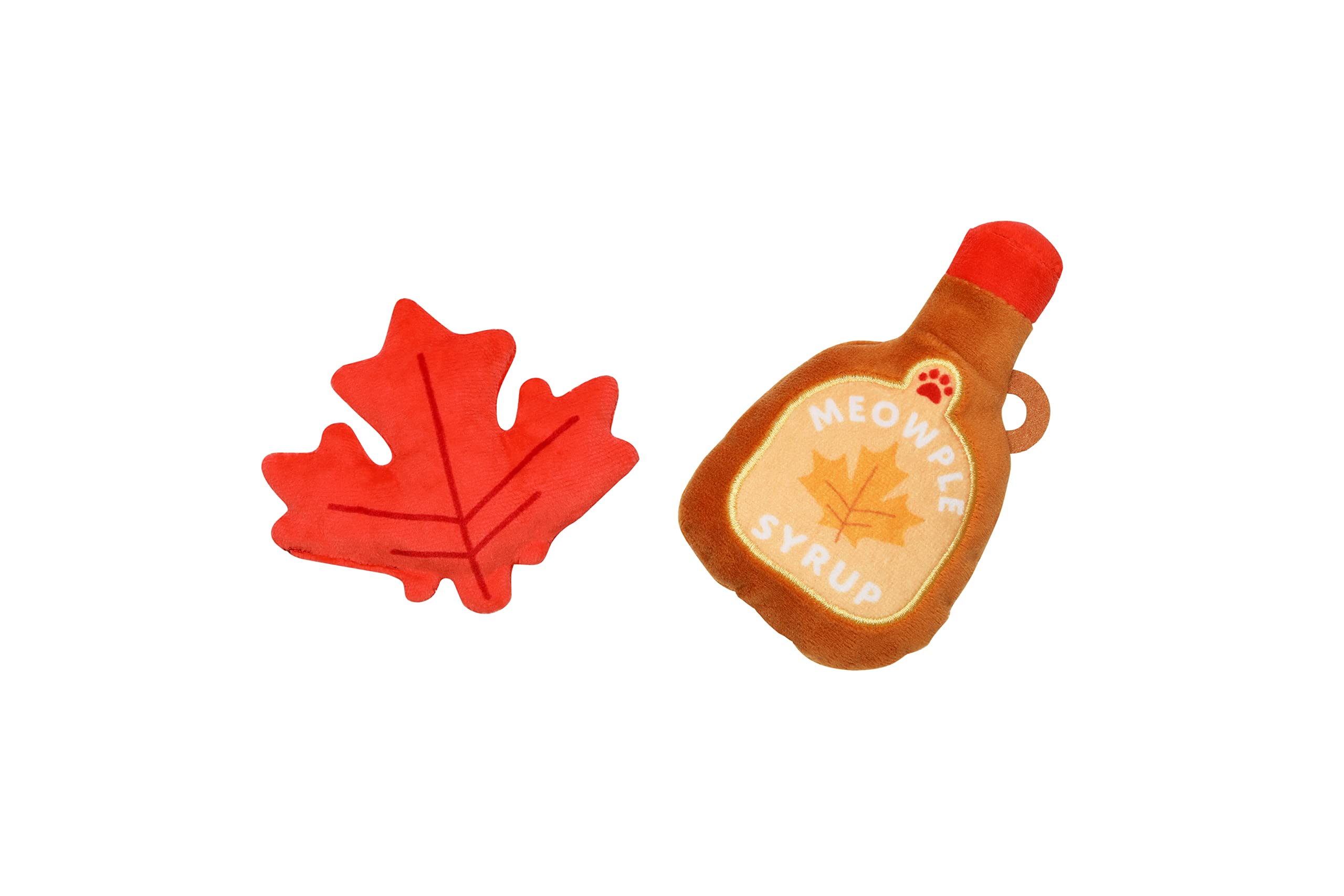 Pearhead Maple Leaf Cat Toys, Holiday Pet Toy, Thanksgiving Cat Toy, Crinkle and Cat Nip Toys, Cat Teaser Toys, Must Have Pet Accessories for Pet Owners, Toys to Play Chase Exercise, Set of 2