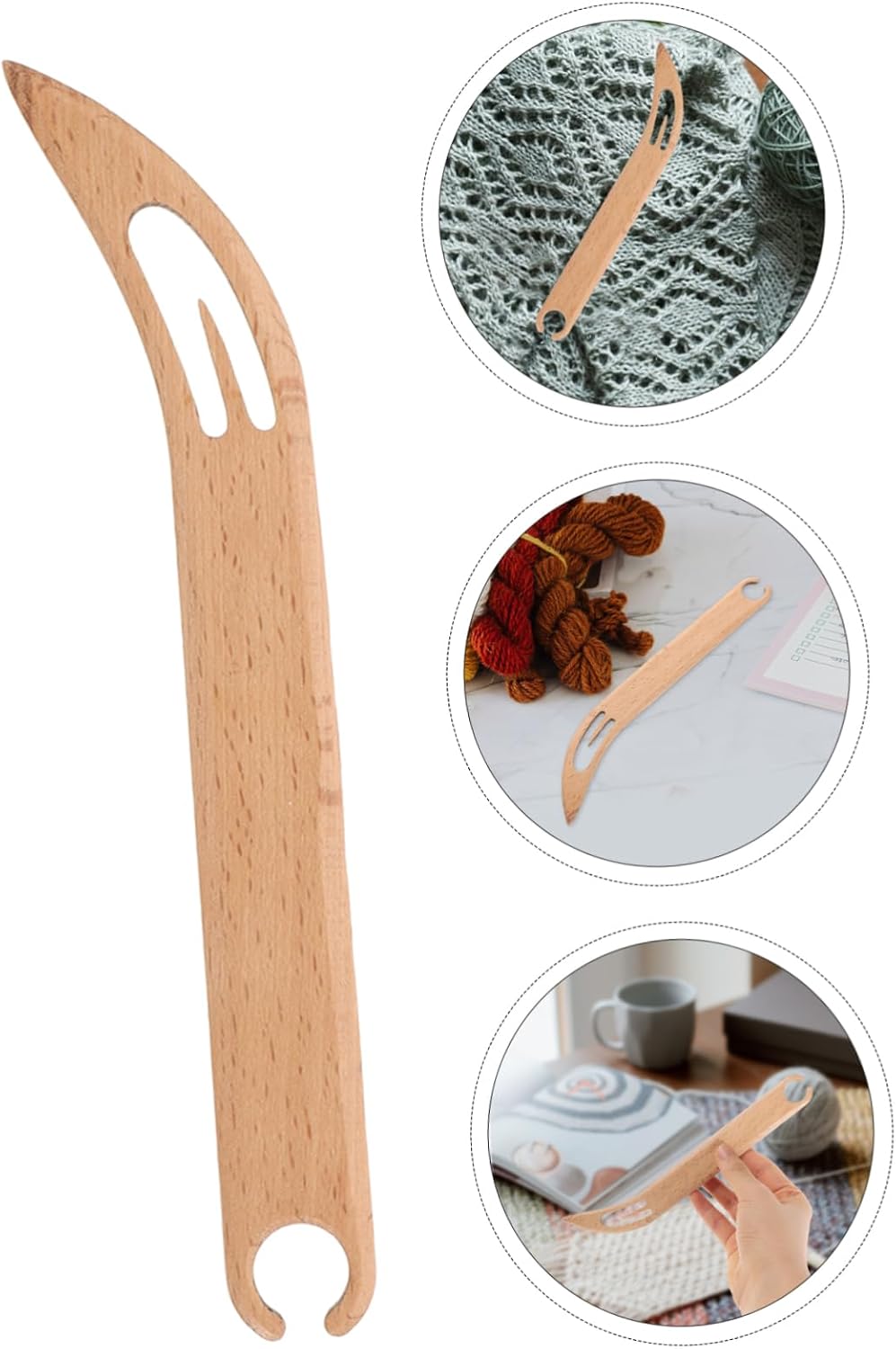 VILLFUL Wooden Knitting Shuttle Tapestry Weaving Tool Crochet Tools Accessories for Handcrafts DIY Weaving