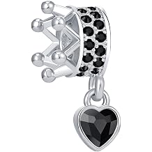 Fairytale Tiara Crown Charm Heart Cubic Zirconia Bead for European Bracelet Valentine's Day Gift
