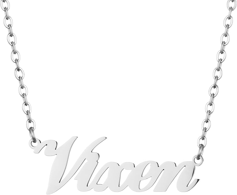 Vixen Necklace - Gold Plated or Silver Colored Stainless Steel Vixen Pendant Necklace