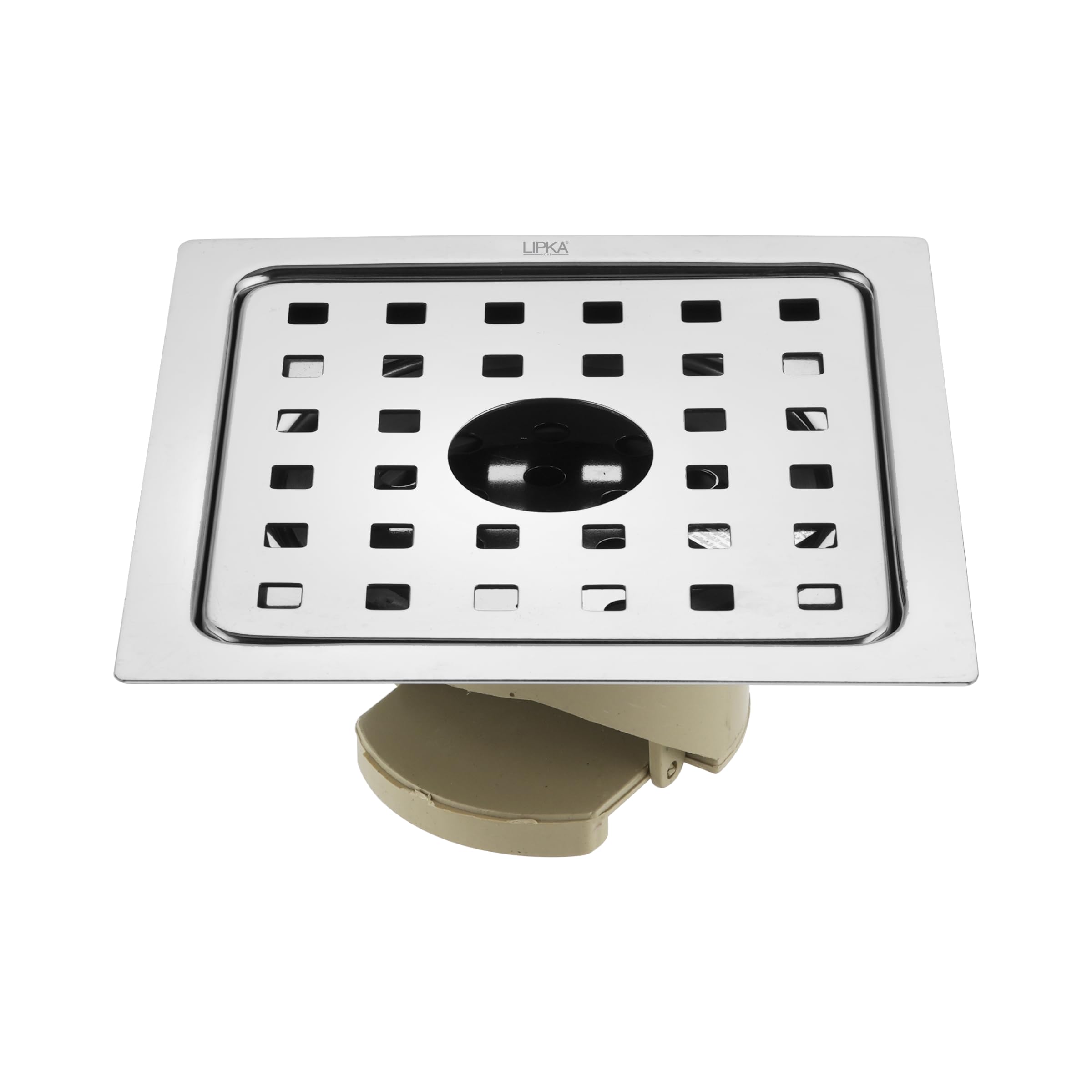 LIPKA 5x5 Inch Square Floor Drain with Hole & Cockroach Trap | 304-Grade Stainless Steel | Heavy Duty Bathroom Drain Cover | PVC Trap | Anti-Odor & Insect-Proof Jali for Kitchen, Shower, Balcony-image-32