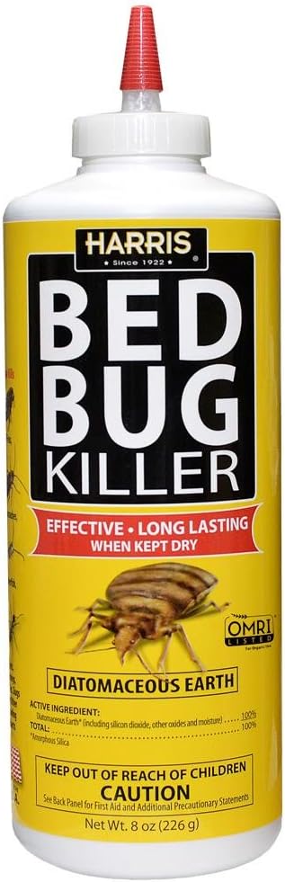 HDE-8 Bed Bug Powder Diatomaceous Earth, 8oz, Yellow