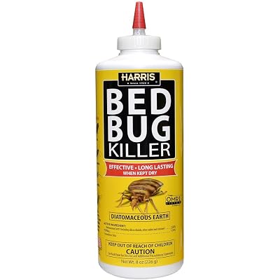 Harris HDE-8 Bed Bug Powder Diatomaceous Earth, 8oz, Yellow