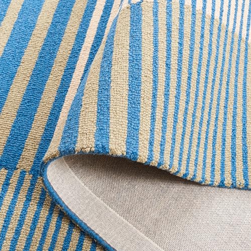 Image of Hand Tufted Wool Carpets Anti Shedding Rug Modern Carpets for Living Room Size 8x11 Feet