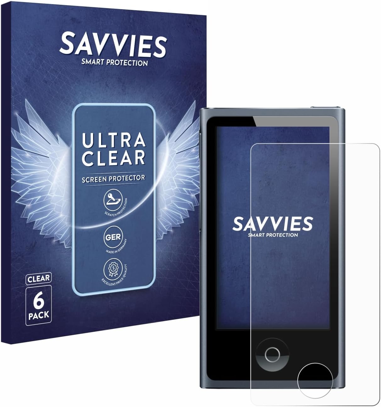 6 Pack Screen Protector compatible with Apple iPod nano 2012 (7th Gen.) Protection Film Clear