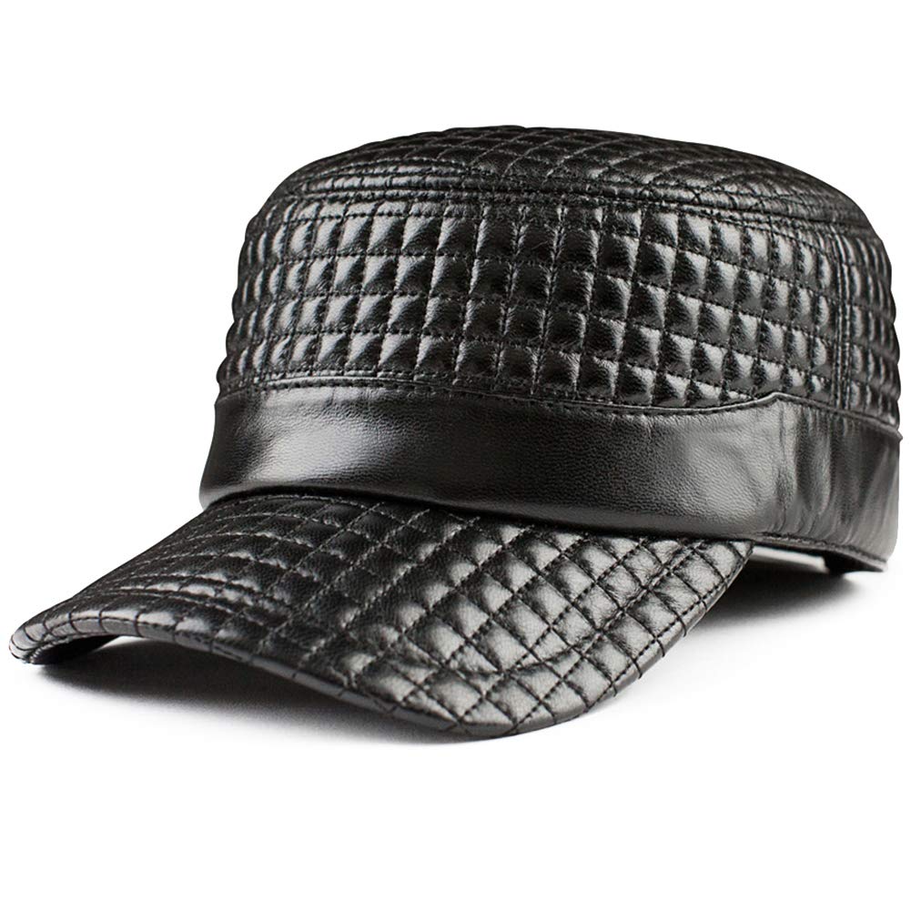 DongBao Gorra de Béisbol para Hombre Ajustable Sombrero de Cuero Suave Sombrero con Forrada Deportivo Al Aire Libre Otoño Invierno