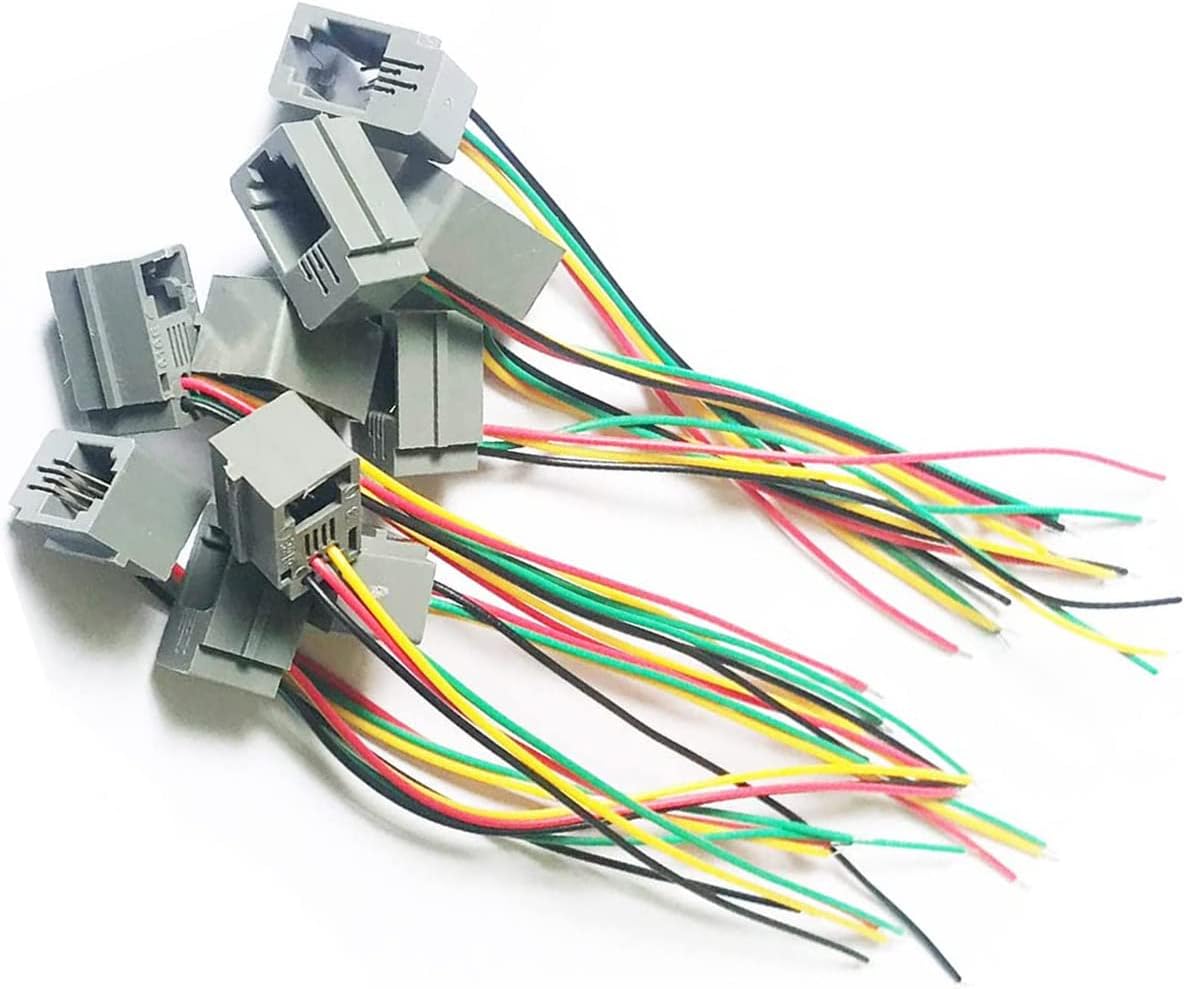 Lagogia with Wires RJ9 Female Connector 4P4C PCB Socket Mount Telephone Connectors