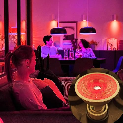 Miniatura 5 de Bombilla LED RGB MR16, bombilla MR16 rojo, verde y azul, 12 V 5 W, foco base GU5.3 pines, bombillas equivalentes a 50 W no regulables