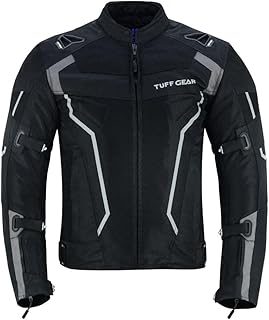 Tuff Gear® Motorcycle Jacket– Waterproof Mesh Summer Motorbike Jacket Mens, Premium Quality Bike Riding Touring Jacket Wit...
