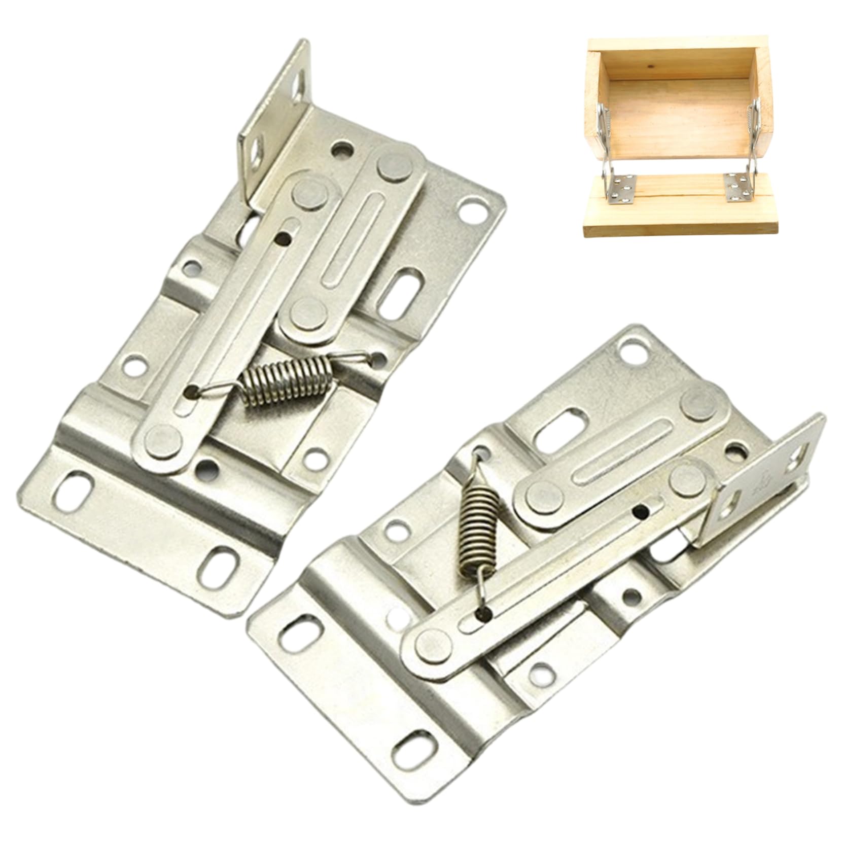 2Pcs Tip Out Tray Hinges, Zinc Alloy Sink Drawer Tip Out Tray Kit with Spring, 45 Degree Pivot Hinges for Cabinet Panels, Dressers, Home Hidden for Cabinet Doors Sink Drawer Kit