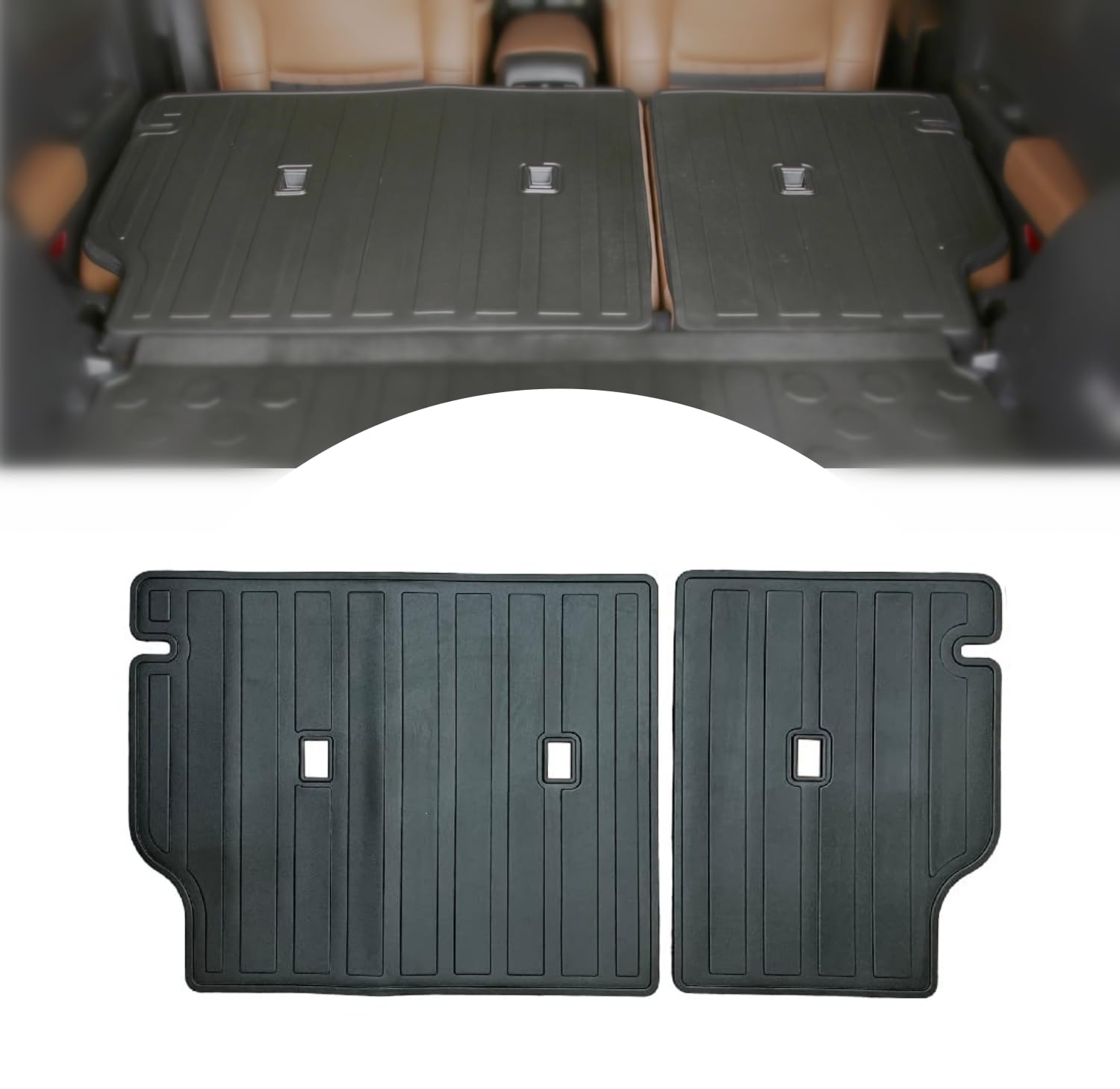 YEBOOCA Cargo Liner Compatible with 2021-2025 Bronco Sport Trunk Mat Back Seat Cover Protector (Backrest Mats)