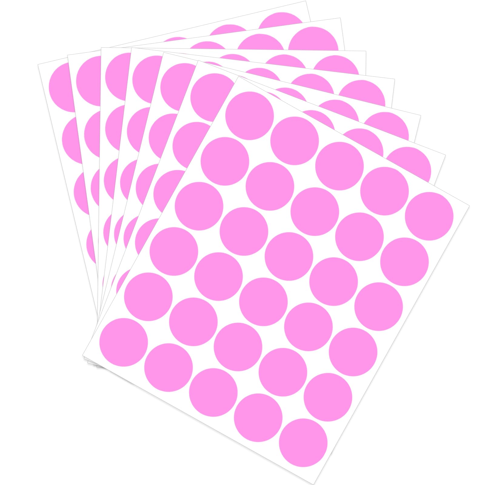 Yeachlaing 1" Round Colored Dot Stickers Labels,1320 Pack,Pink
