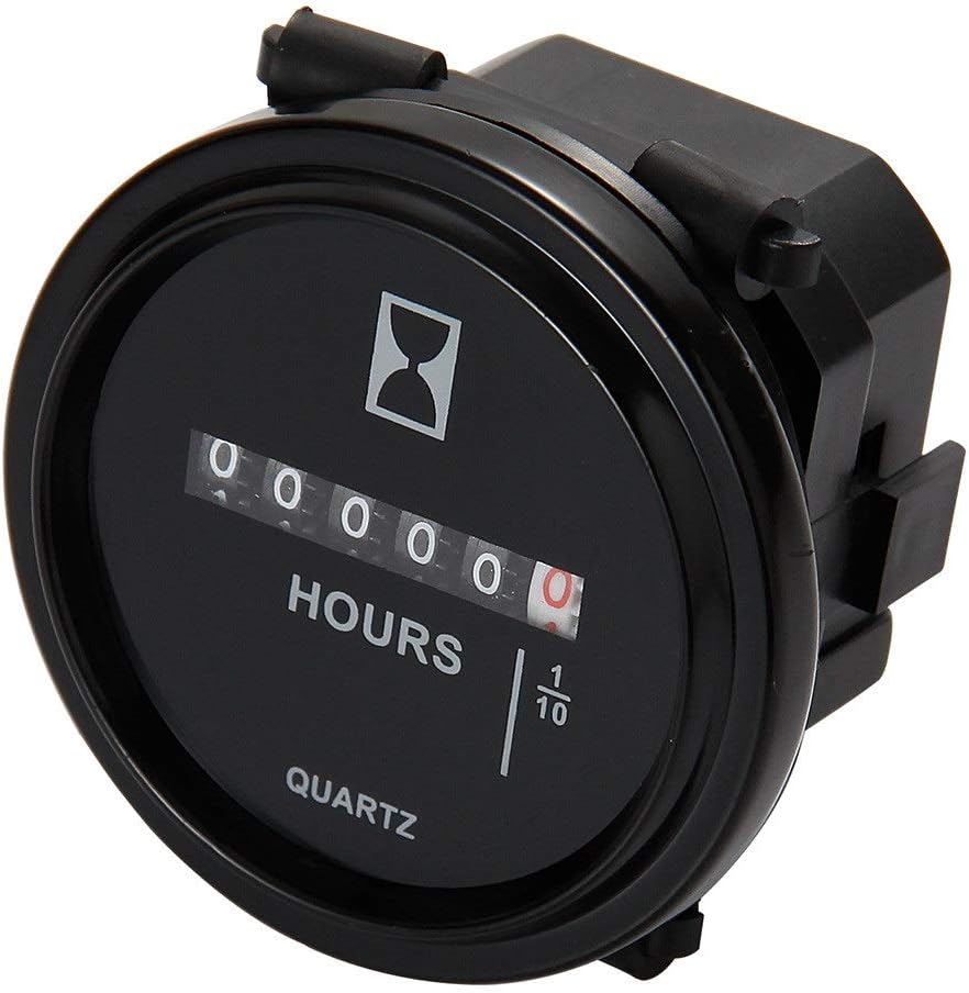 Mechanical Hour Meter Gauge - Professional Engine Hourmeter AC110-250V for Boat Auto ATV UTV Snowmobile Lawn Tractors Generators (AC110-250V)
