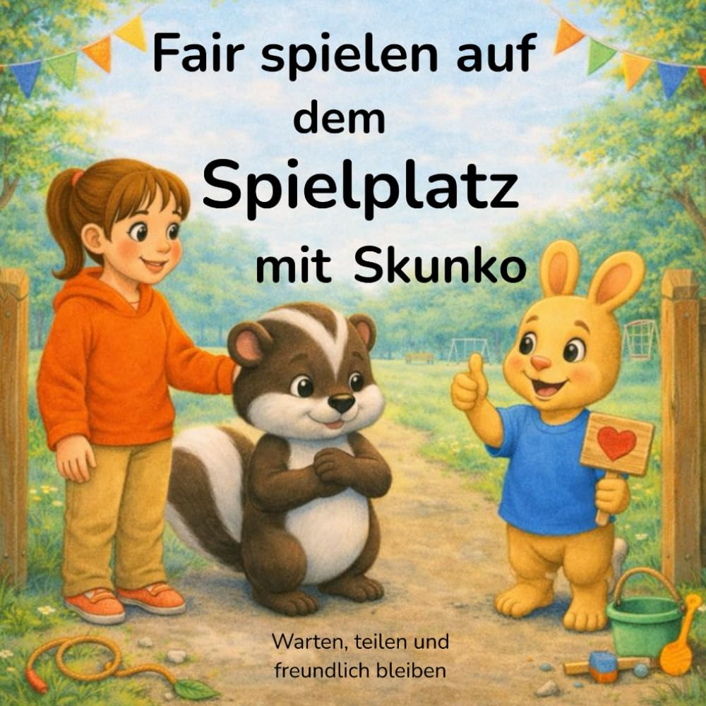Fair spielen auf dem Spielplatz mit Skunko: Warten, teilen und freundlich bleiben (Skunko lernt den Alltag)