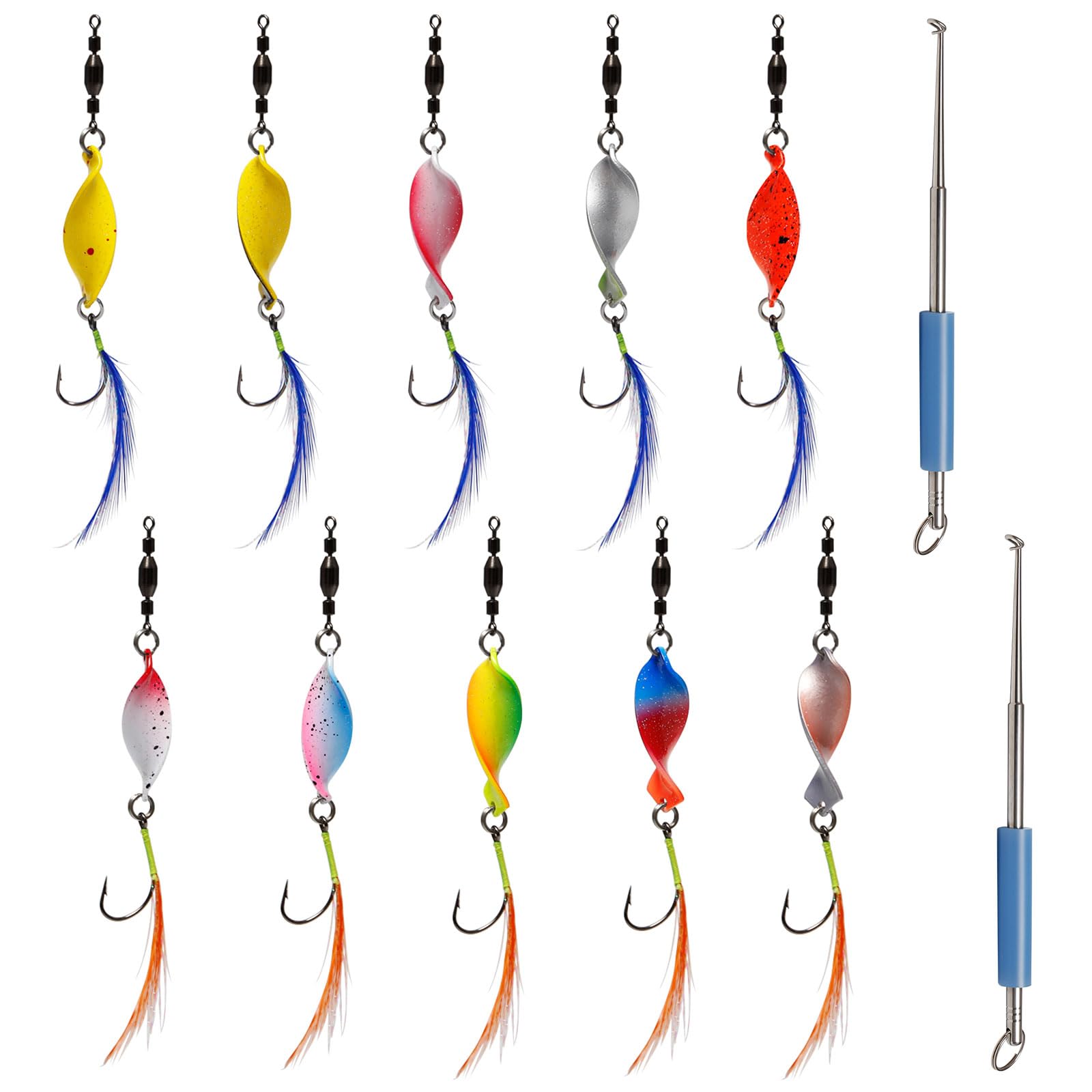 10 Pz Cucchiai Twist per Trote 5g Ondulanti Trota Spinning Cucchiaini da pescas spinnings Esche Artificiali spinning Cucchiaini Trota da pesca Esche per gli Amanti della Pesca