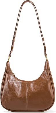 Soft Shoulder Bag for Women, Retro Crescent Shape Handbag Small Crossbody Hobo Purse