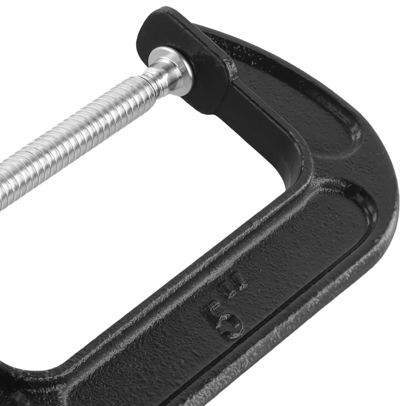 SOUJAP Confezione da 4 morsetti a C da 12,7 cm, morsetto a G in metallo, resistenza industriale per lavorazione del legno e saldatura, nero, apertura ganascia 125 mm, profondità 55 mm