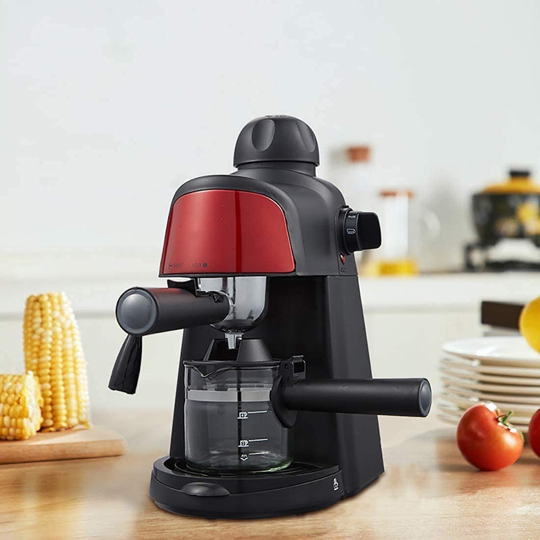 Vaporizador de Leche Batidora de Leche Calentador de Leche Máquina de café exprés, vaporizador, cafetera, máquina de capuchino con varita de espumador de leche para uso en el hogar y la oficina LS