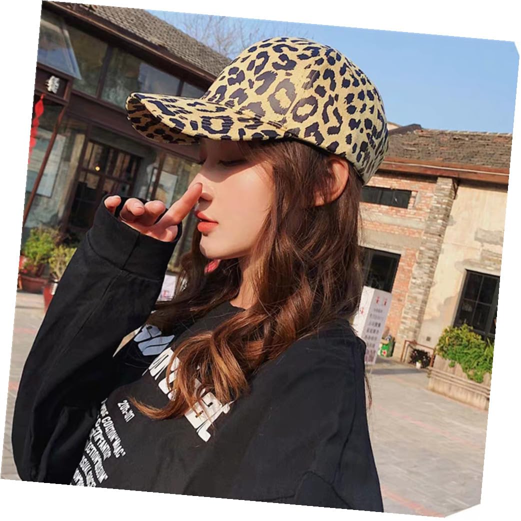 Parasole Cappello Anti UV Baseball di Cotone Cappello da Baseball Donna Leopard