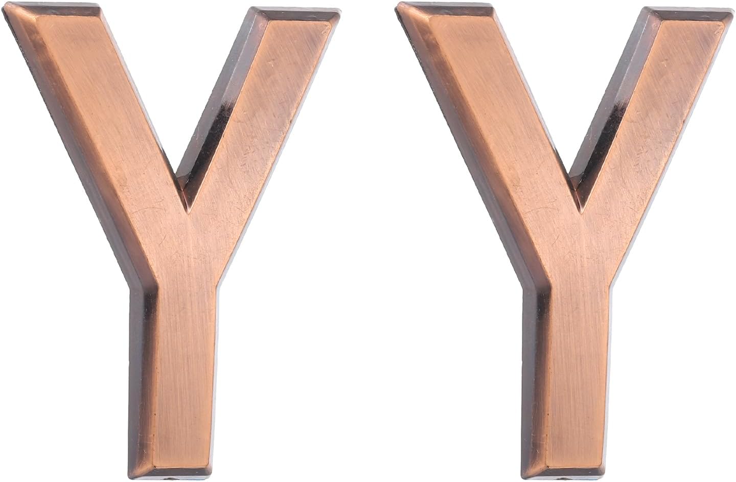 2 Pcs 2.76 Inches (7 cm) Modern 3D ABS Electroplated Shadow Effect Adhesive Letters for Mailbox, Door, Wall, Hotel, Apartment, Garden (Letter Y, Bronze)