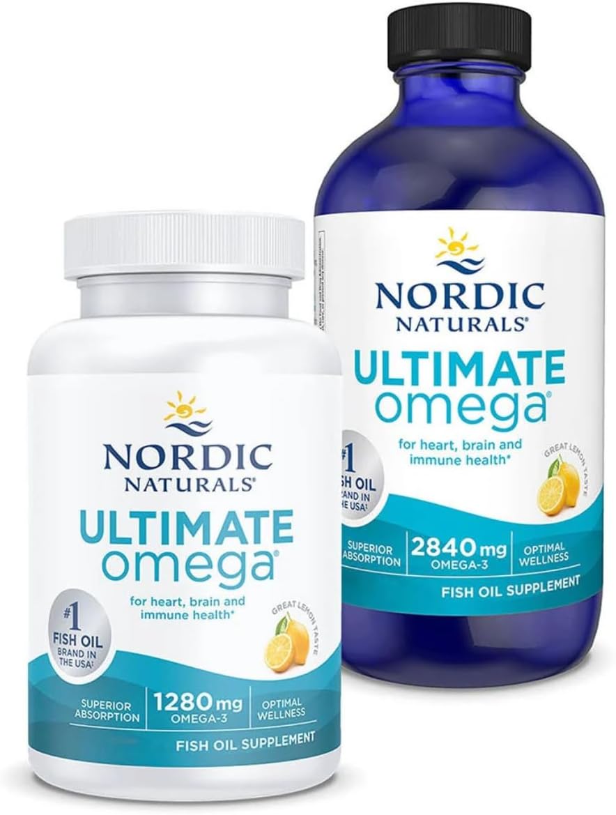 Nordic Naturals Ultimate Omega, Lemon Flavor – 90 Soft Gels – 1280 mg Omega-3 – High-Potency Omega-3 Fish Oil Supplement with EPA & DHA – Promotes Brain & Heart Health – Non-GMO – 45 Servings