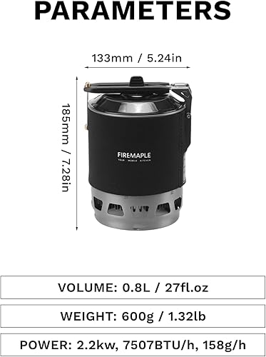 Miniatura 4 de Fire-Maple Sistema de cocción personal "Fixed Star 3" | Sistema de estufa de quemador de olla/jet con encendido eléctrico | Ideal para senderismo,