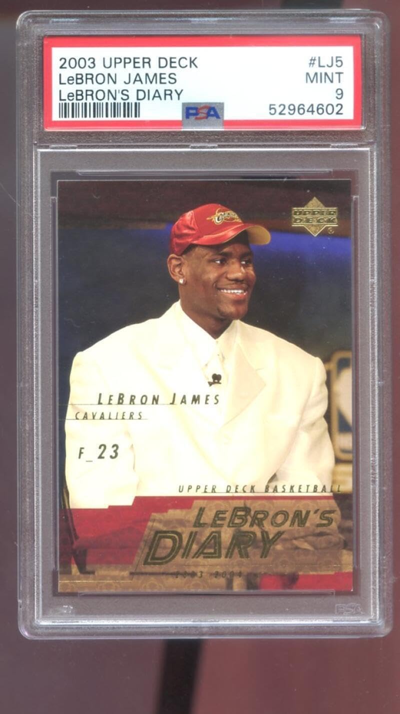 2003-04 Upper Deck #LJ5 Lebron James Diary ROOKIE RC PSA 9 Graded Card Lebron's - Basketball Slabbed Rookie Cards
