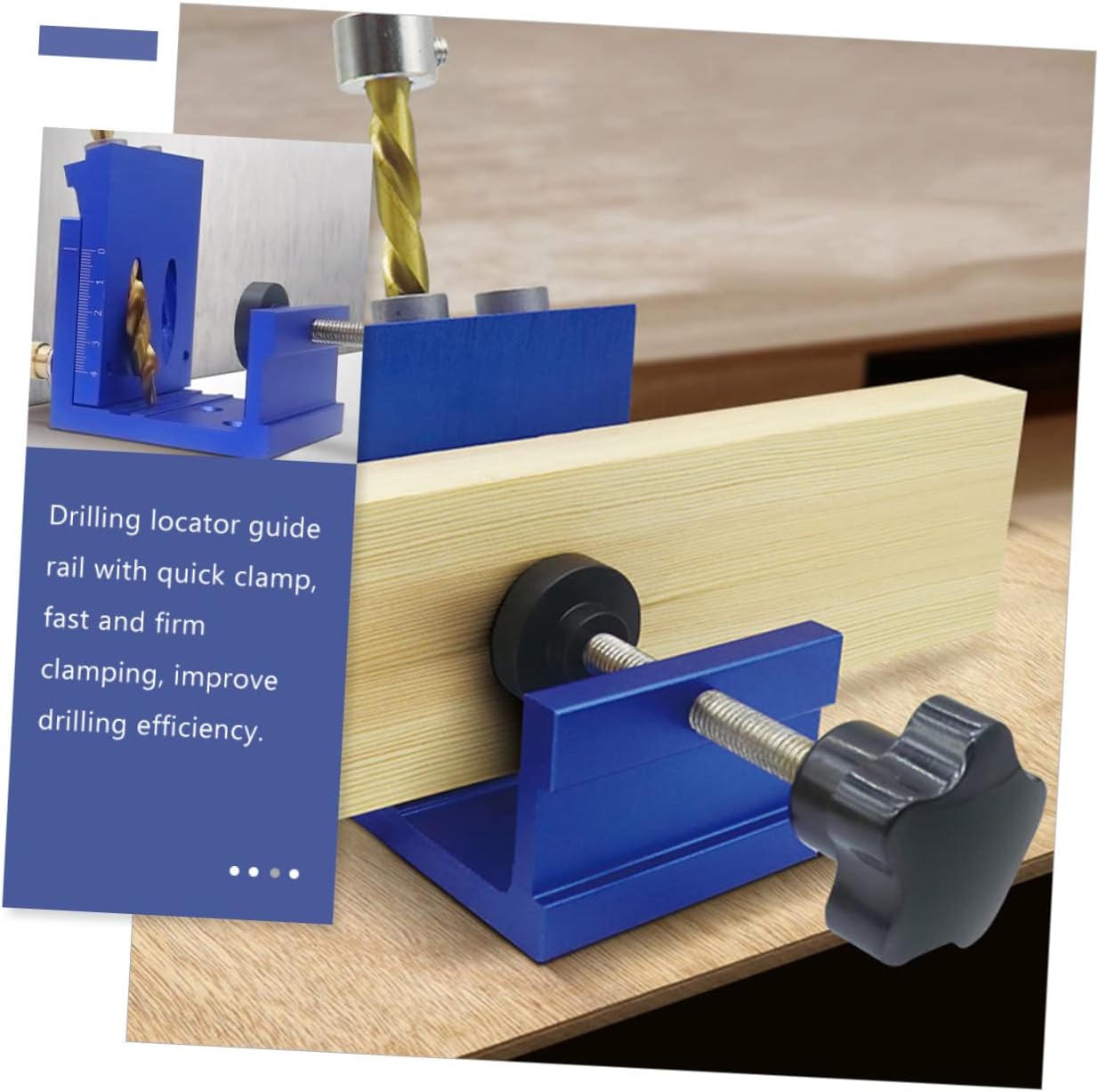 1set Pocket Hole Jig Kit Woodworking Tool Angle for Precise Drilling Compatible Wood Thickness and Construction