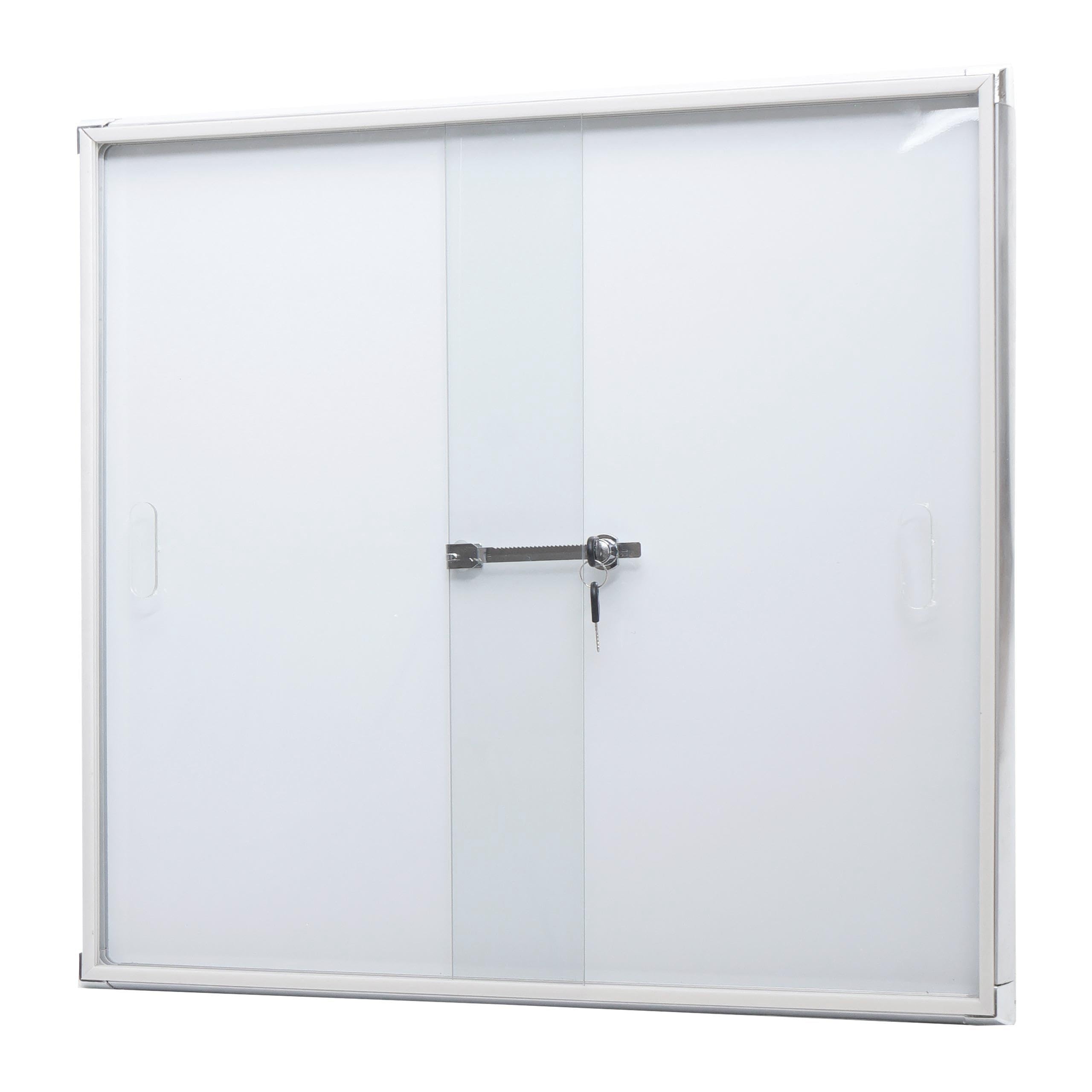HWC-Q50, tablica magnetyczna, tablica suchościeralna, do przypinania, aluminium, zamykana, wraz z akcesoriami 67 x 68 x 9 cm