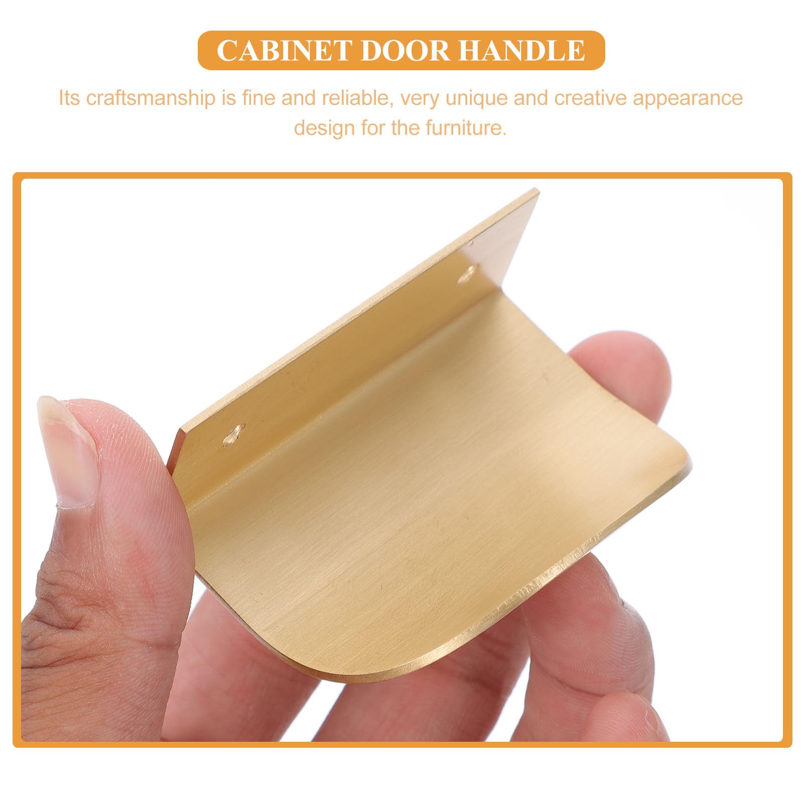 Veemoon Gold Edge Pulls Simple Gold Drawer Handles Cabinets Finger Tab Pull Brass European Furniture Handles for Drawer Cabinet - Image 3