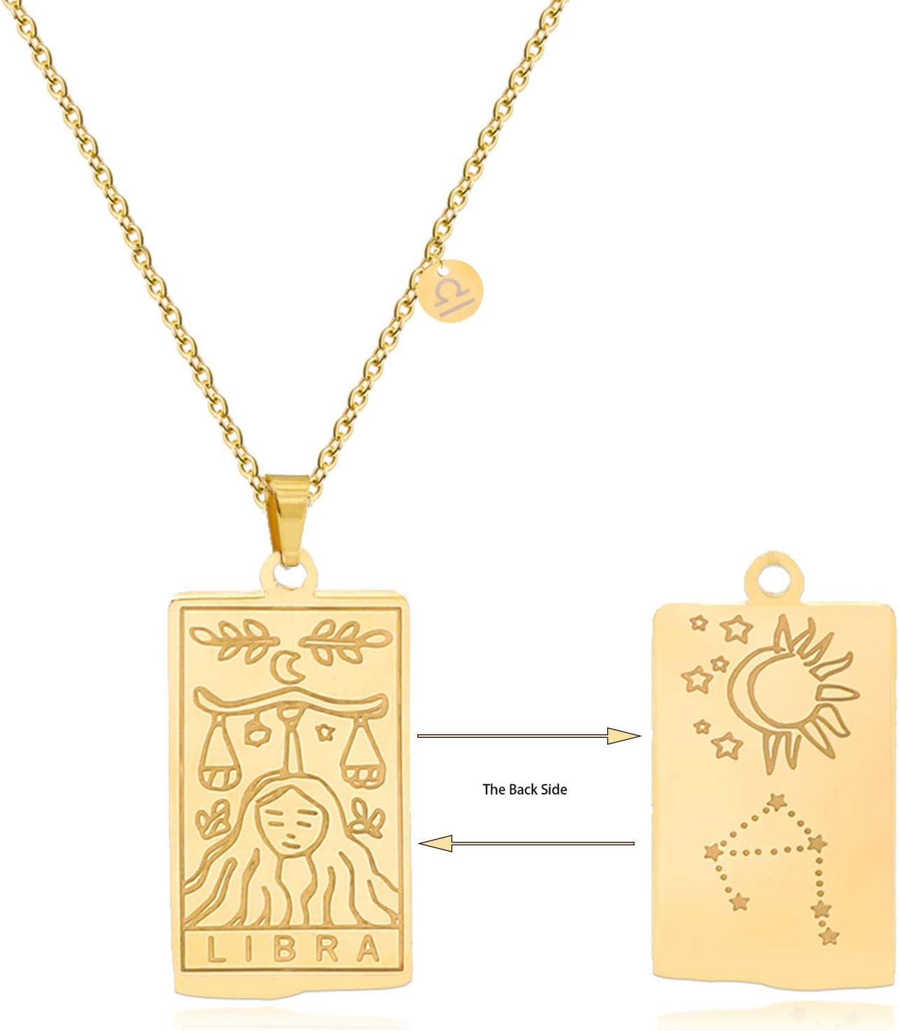 2Pcs Silver Zodiac Necklace for Women 12 Constellation Sign Necklace CZ Astrology Zodiac Star Necklace Birthday Gifts with Message Card Christmas Gifts 2023